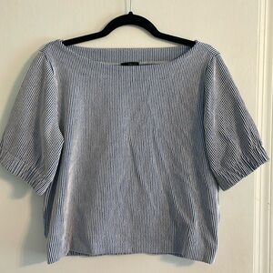 J Crew Blue and White striped blouse